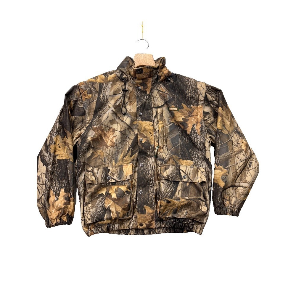 Remington Jacket Mens Large Realtree Hardwoods Camo Zip Off Sleeves Hunting